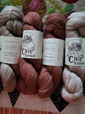 Lanivendole Chic Blend, 6 Skeins Hand-Dyed Yarn  - Warm Rose & Blush Tones